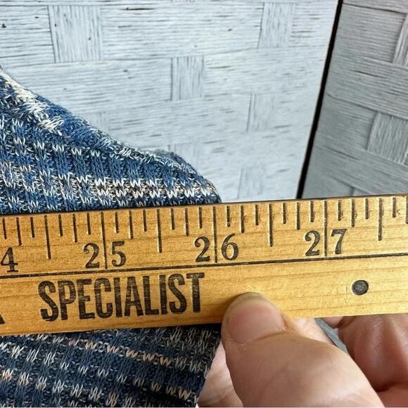 Lane Bryant pullover sweater keyhole blue tan mobwife bikercore  plus size - Picture 8 of 9